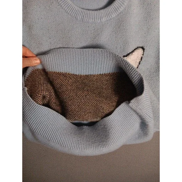 Aelfric Eden Men's Medium Blue Murder Goose Knit Pullover Sweater